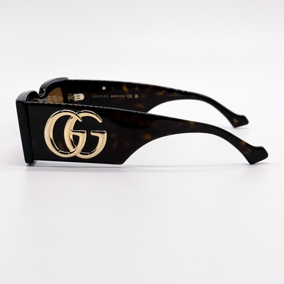 NEW GUCCI GG1425S 002 RECTANGLE BROWN WOMEN SUNGLASSES GUCCI - Picture 7 of 12